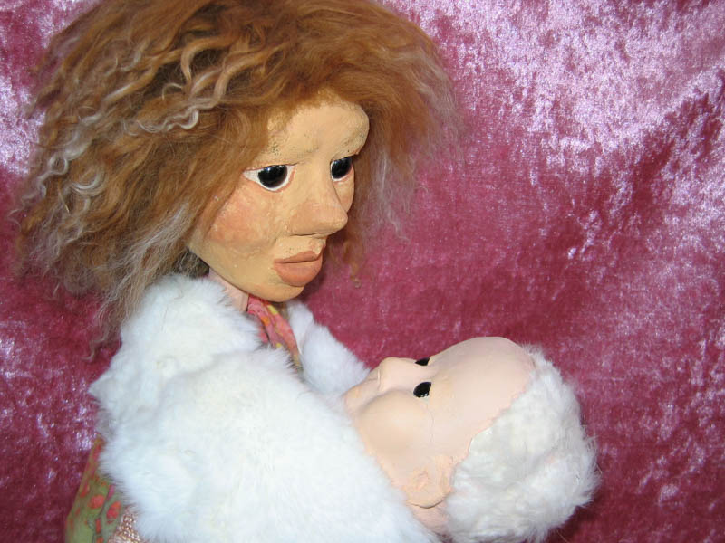 Ute Kreuzberger - Puppe Mutter mit Kind